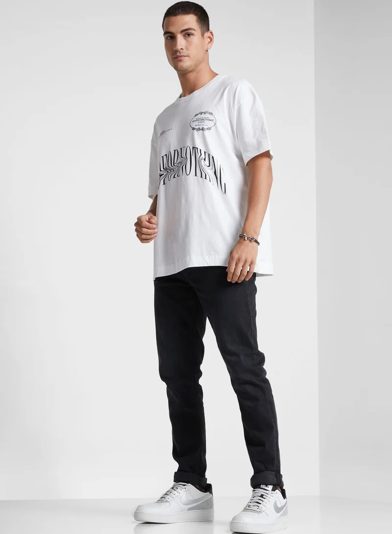 GOOD FOR NOTHING Oversized Branded T-Shirt