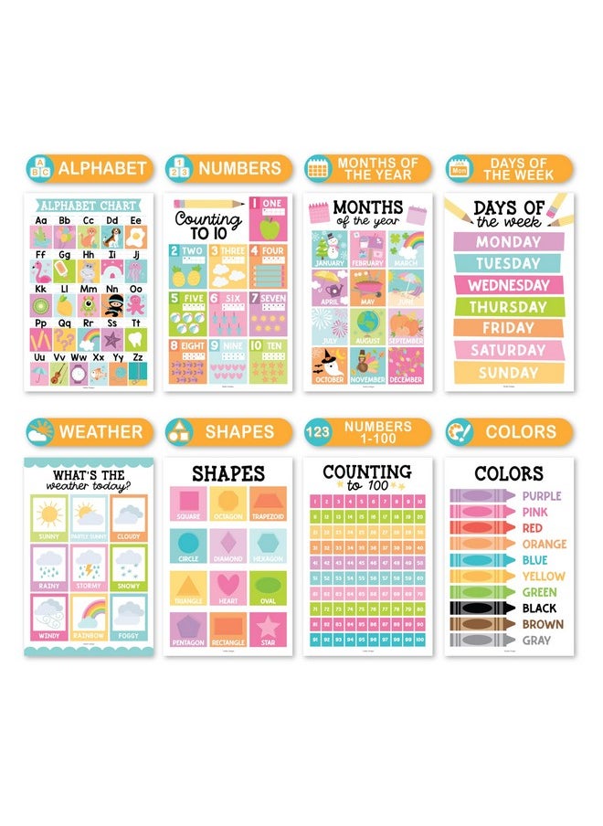 Hadley Designs 16 Colorful Preschool Classroom Posters - Educational Posters For Toddlers 1-3, Toddler Learning Posters, Homeschooling Supplies, Alphabet Poster For Toddlers, Days Of The Week Poster For Kids Posters  - Image 4