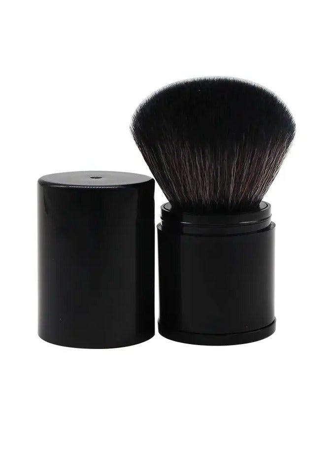 أوريتي فرش المكياج فرشاة مكياج كبيرة قابلة للسحب ومريحة مع غطاء للبودرة وأحمر الخدود - أسود - Image 1