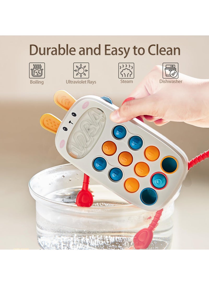 SYOSI Montessori Pull String Toys for 18M+, Sensory Toys for Babies, Food Grade Silicone Pull String Activity Toy, Fine Motor Toys, Travel Toys, for Babies 6-12 Months - Image 5