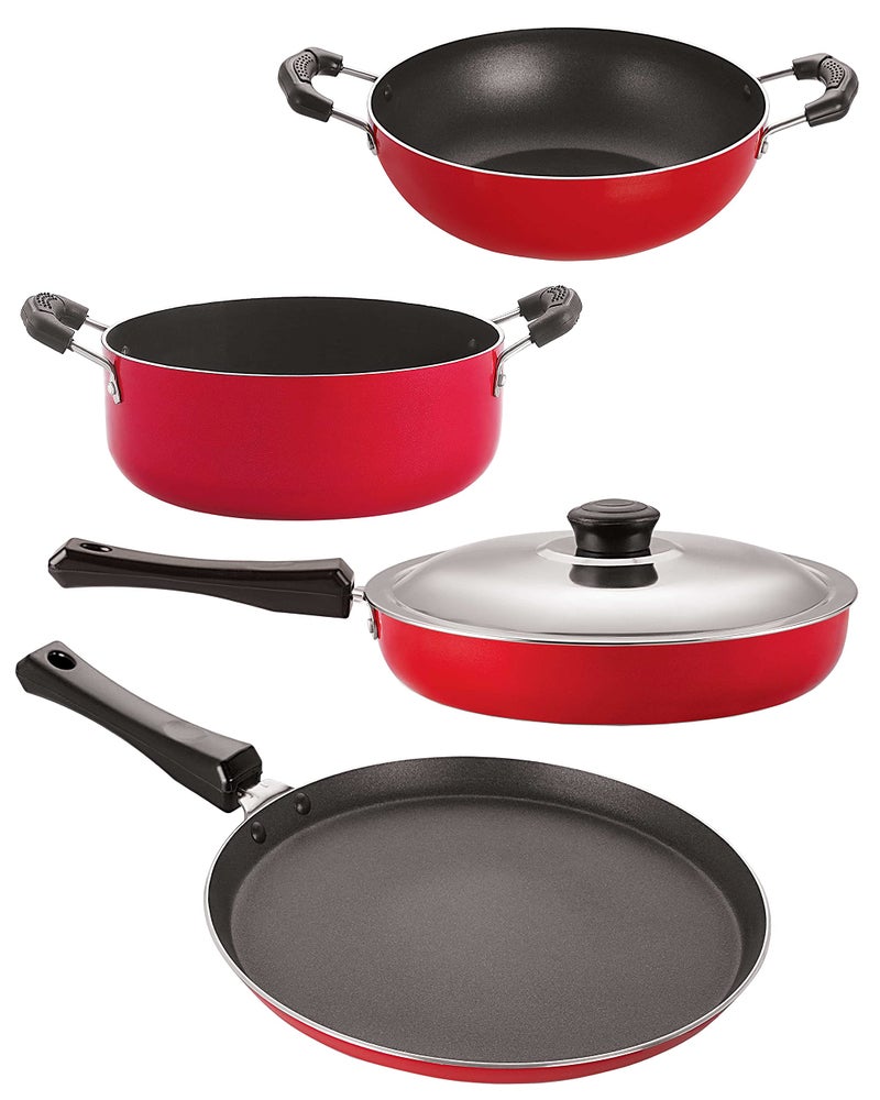 Nirlon Non-Stick Aluminium Cookware Set of 4 Pieces (FT12_FP12_KD10_CS24) - Image 1