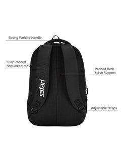Safari Safari Omega Pro 35L Laptop Backpack with Raincover, 3 compartments, bottle holder, organizer, school bag for boys and girls, college bag for women and men, office bag, travel bag, Color- Black  - Image 3