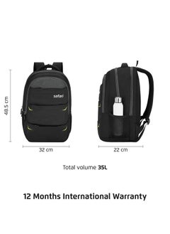 Safari Safari Omega Pro 35L Laptop Backpack with Raincover, 3 compartments, bottle holder, organizer, school bag for boys and girls, college bag for women and men, office bag, travel bag, Color- Black  - Image 4