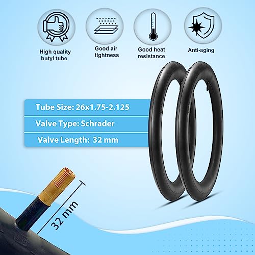 MOHEGIA 2-Pack Cruiser Bike Tires Set: MOHEGIA 26 x 2.125 Inch Folding Tires, Inner Tubes, and Tire Levers Replacement Kit for Beach Cruiser Bicycle -White Walled - Image 5
