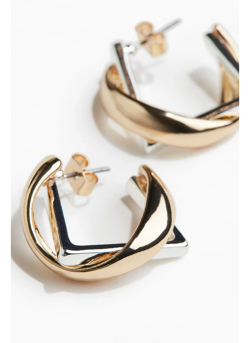 H&M Two-Toned Hoop Earrings