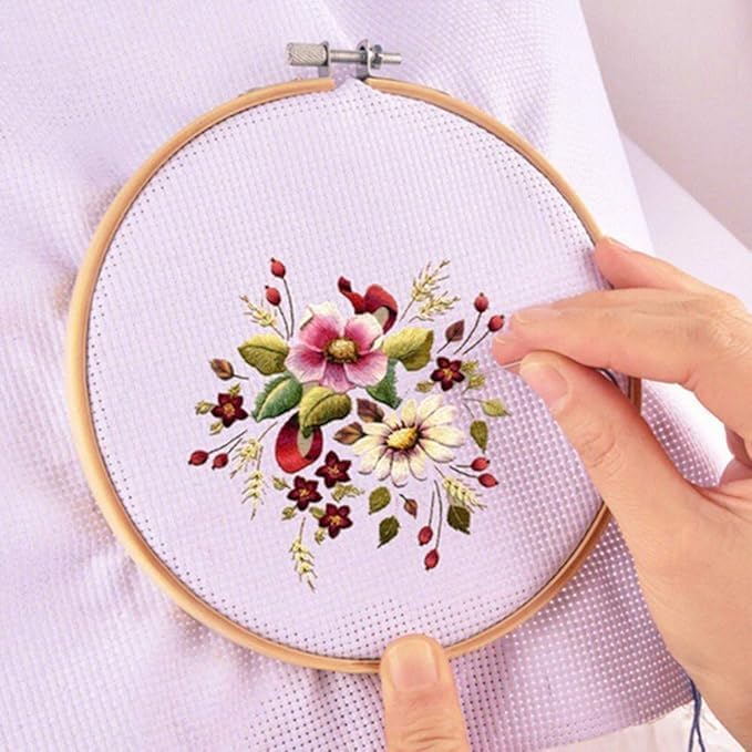 Prabhas Designs 4 Pcs Wooden Embroidery Hoop Ring Frame for Embroidery Work Stitch Work Craft Work Embroidery RingSize 6 8 10 and 12 Inch - Image 3