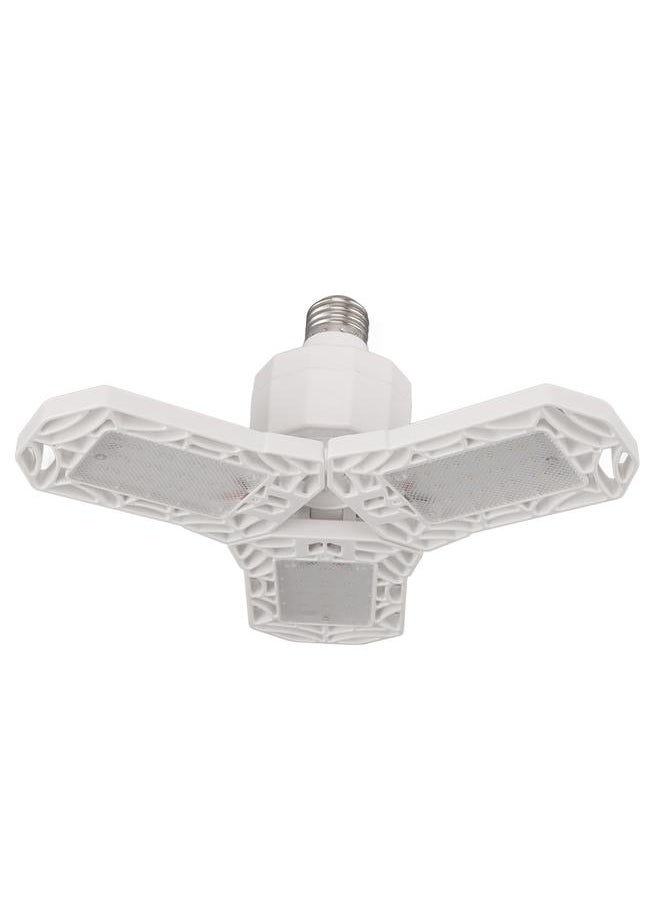 LED Garage Light 6000K E26 E27 Deformable Ceiling Lights with 3 Adjustable Panels for Factory Workshop Gym