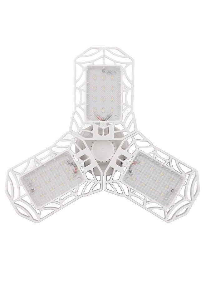 LED Garage Light 6000K E26 E27 Deformable Ceiling Lights with 3 Adjustable Panels for Factory Workshop Gym
