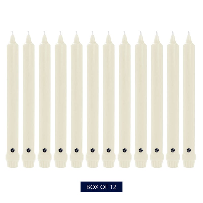Colonial Candle Unscented Taper Candle, Classic Collection, Ivory, 10 In, Pack of 12 - Up to 8 Hours Burn - Image 2