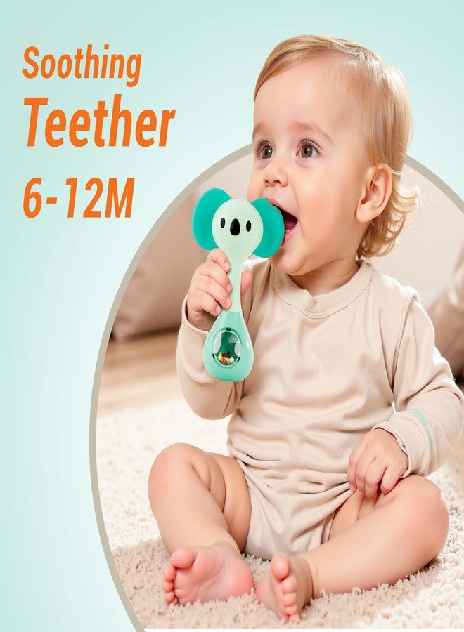 iPlay, iLearn Baby Shaker Rattle Toy, Babies Teething Sensory Toys 3-6-12 Month, Infant Development Tummy Time Animal Rattles Set, Newborn First Birthday Gift 4 5 7 8 9 10 Month Old Toddlers Boy Girl - Image 5