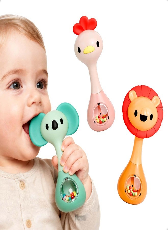 iPlay, iLearn Baby Shaker Rattle Toy, Babies Teething Sensory Toys 3-6-12 Month, Infant Development Tummy Time Animal Rattles Set, Newborn First Birthday Gift 4 5 7 8 9 10 Month Old Toddlers Boy Girl - Image 1