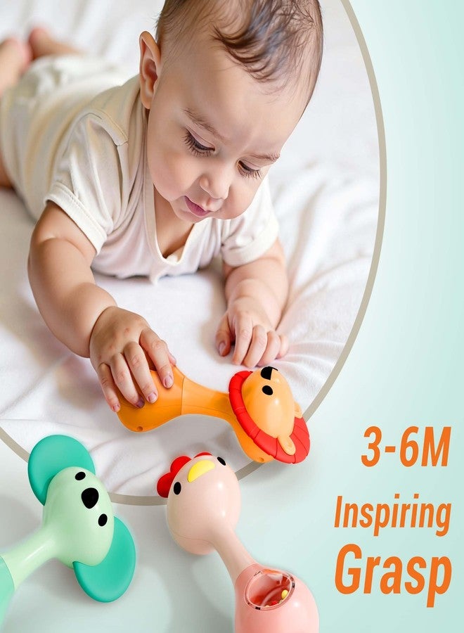 iPlay, iLearn Baby Shaker Rattle Toy, Babies Teething Sensory Toys 3-6-12 Month, Infant Development Tummy Time Animal Rattles Set, Newborn First Birthday Gift 4 5 7 8 9 10 Month Old Toddlers Boy Girl - Image 4