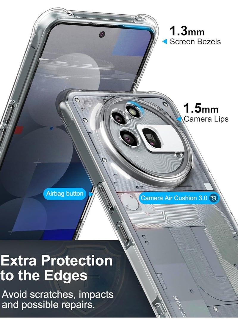 Case for Nothing Phone 3a Pro Clear Cover with Reinforced Corner Bumper Slim Fit Shockproof Flexible TPU Case for Nothing Phone 3a Pro  - Image 3
