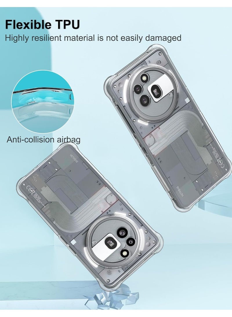 Case for Nothing Phone 3a Pro Clear Cover with Reinforced Corner Bumper Slim Fit Shockproof Flexible TPU Case for Nothing Phone 3a Pro
