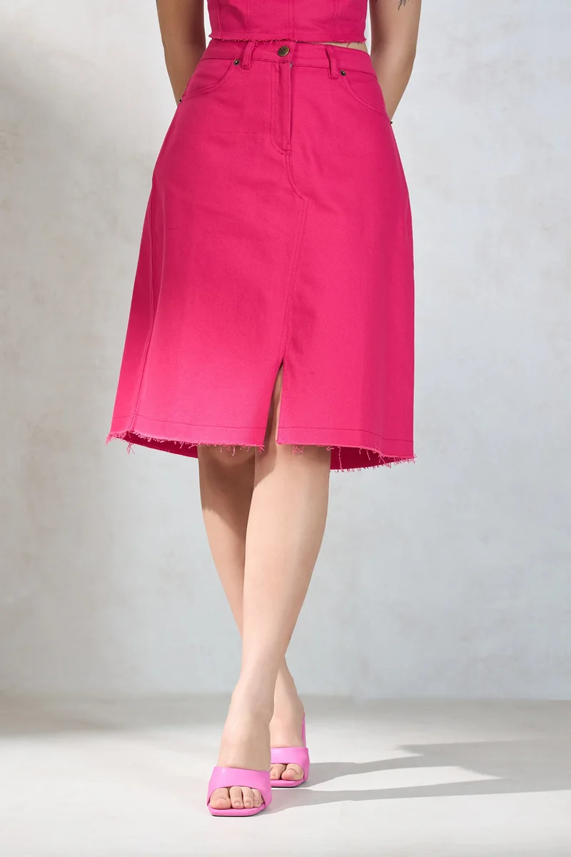 Virgio Virgio Women Cotton Knee Length Solid Skirt
