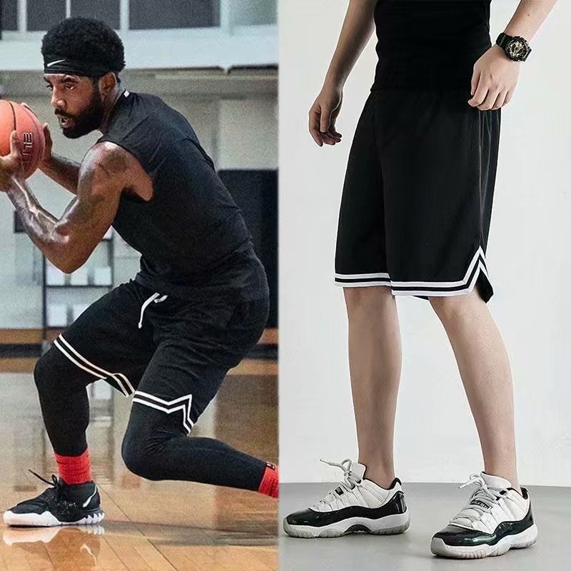 Summer Casual Sports Shorts Men Quick-Dry Fitness Basketball Black  - Image 1