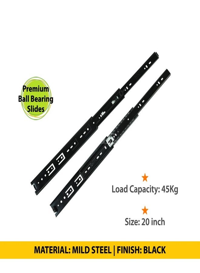 BTL Non Softclose 45 Kg (20 Inch) Premium Full Extension Ball Bearing Slide (Pack of 1 Pair) - BPTC-B20 - Image 2