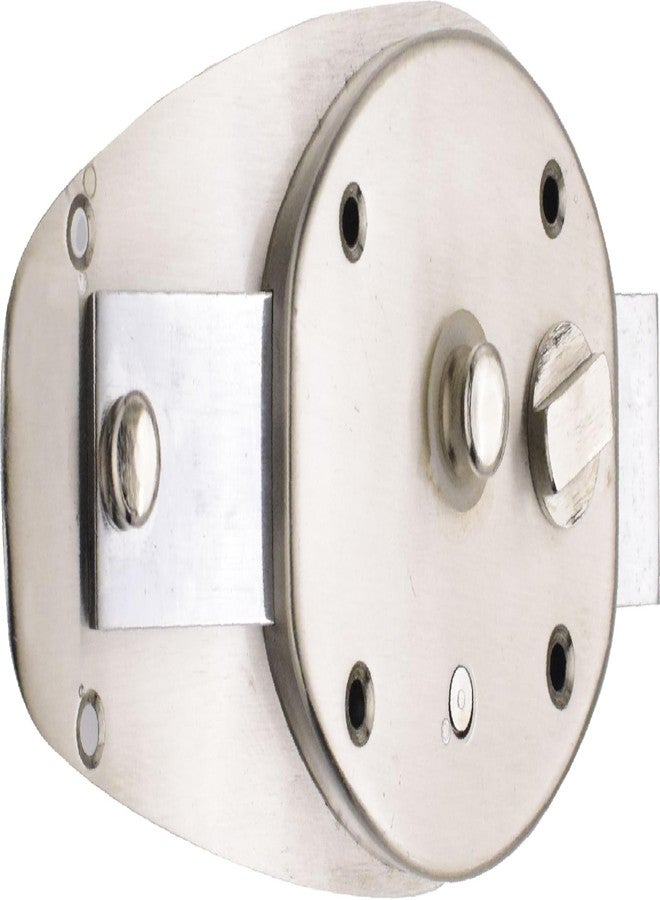 RAB Door Lock for Main Doors, 4 Turn Inter Entrance Door Lock with 3 Regular Keys, Complete Set (Code:- Lock Oval, 4 Stroke, Finish- SS, Pack of 1 Lock Set, with Keys) - Image 1