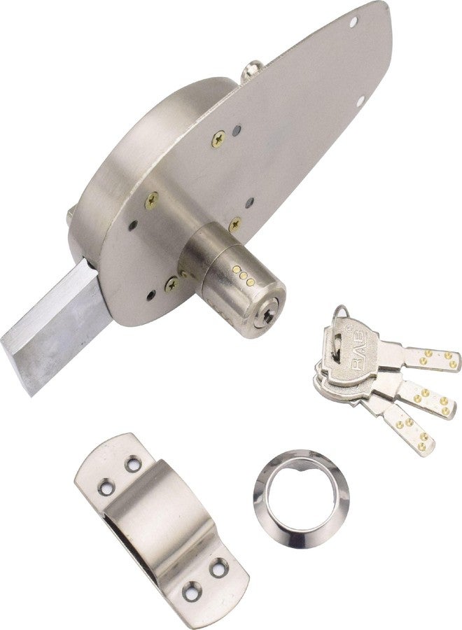 RAB Door Lock for Main Doors, 4 Turn Inter Entrance Door Lock with 3 Regular Keys, Complete Set (Code:- Lock Oval, 4 Stroke, Finish- SS, Pack of 1 Lock Set, with Keys) - Image 3