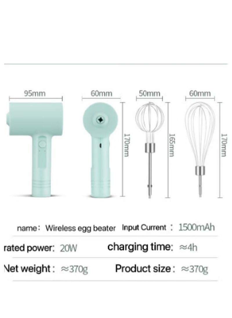 Kimaya Wireless electric egg beater portable cordless handheld mixer, 3-speed adjustable lightweight USB rechargeable hand Mixer stainless steel egg whisk with double egg sticks for kitchen baking and cooking  - Image 3