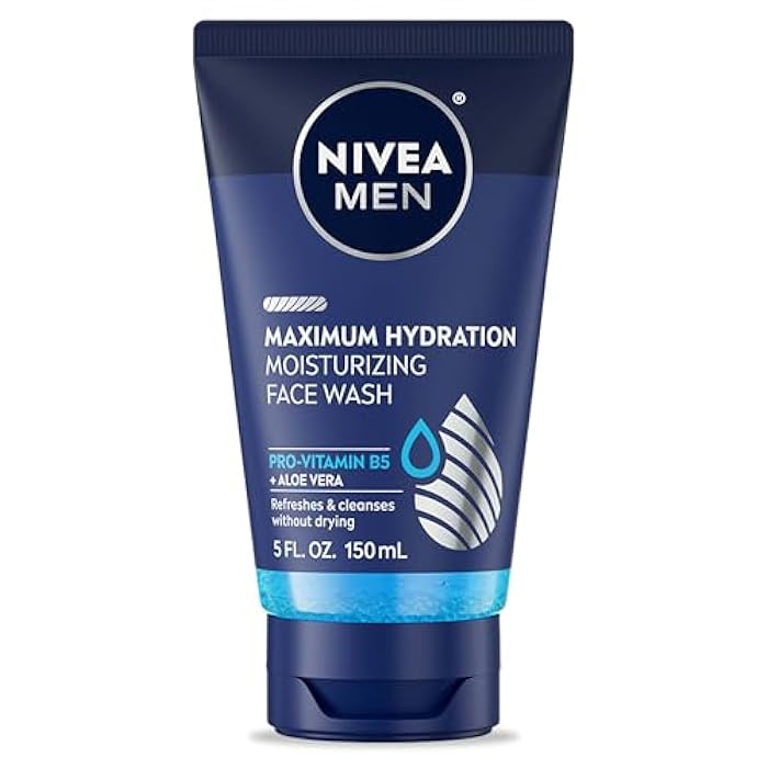 NIVEA MEN Maximum Hydration Moisturizing Face Wash with Aloe Vera, 5 Fl Oz Tube - Image 1