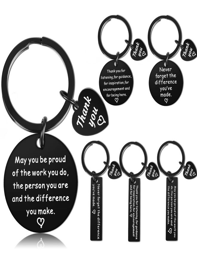 ميتلي مجموعة ميداليات مفاتيح MTLEE مكونة من 6 قطع، هدايا شكر وتقدير، ميداليات مفاتيح "اصنع فرقًا"، هدايا تقدير لزملاء العمل والممرضات والمعلمين (أسود) - Image 1