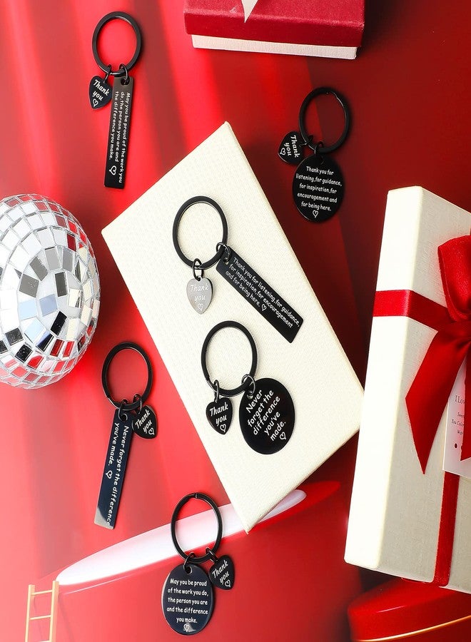 ميتلي مجموعة ميداليات مفاتيح MTLEE مكونة من 6 قطع، هدايا شكر وتقدير، ميداليات مفاتيح "اصنع فرقًا"، هدايا تقدير لزملاء العمل والممرضات والمعلمين (أسود) - Image 4