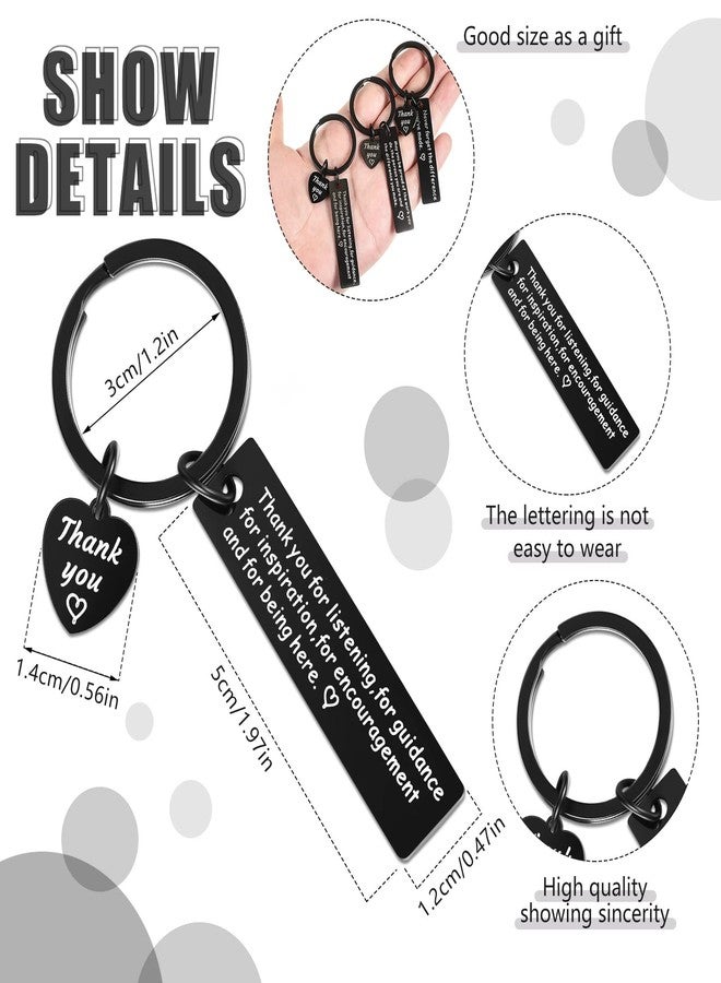 ميتلي مجموعة ميداليات مفاتيح MTLEE مكونة من 6 قطع، هدايا شكر وتقدير، ميداليات مفاتيح "اصنع فرقًا"، هدايا تقدير لزملاء العمل والممرضات والمعلمين (أسود) - Image 3