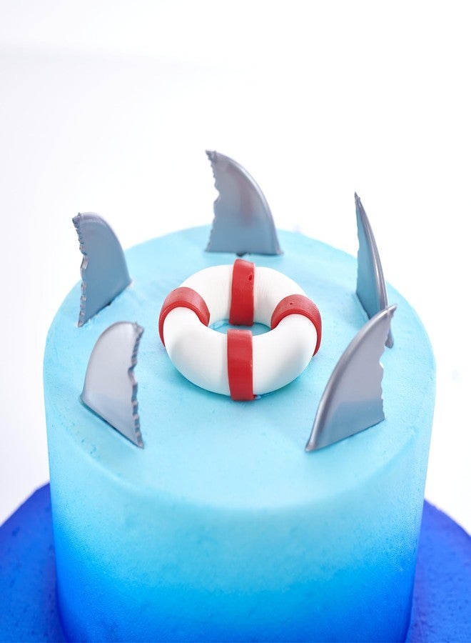 ديكوباك أعواد تزيين الكيك على شكل زعانف القرش من ديكوباك، عبوة من 24 قطعة، لتزيين الكب كيك، زينة قابلة لإعادة الاستخدام للكيك والكب كيك والمخبوزات الأخرى، مثالية لحفلات الشاطئ وحفلات المسبح. - Image 5