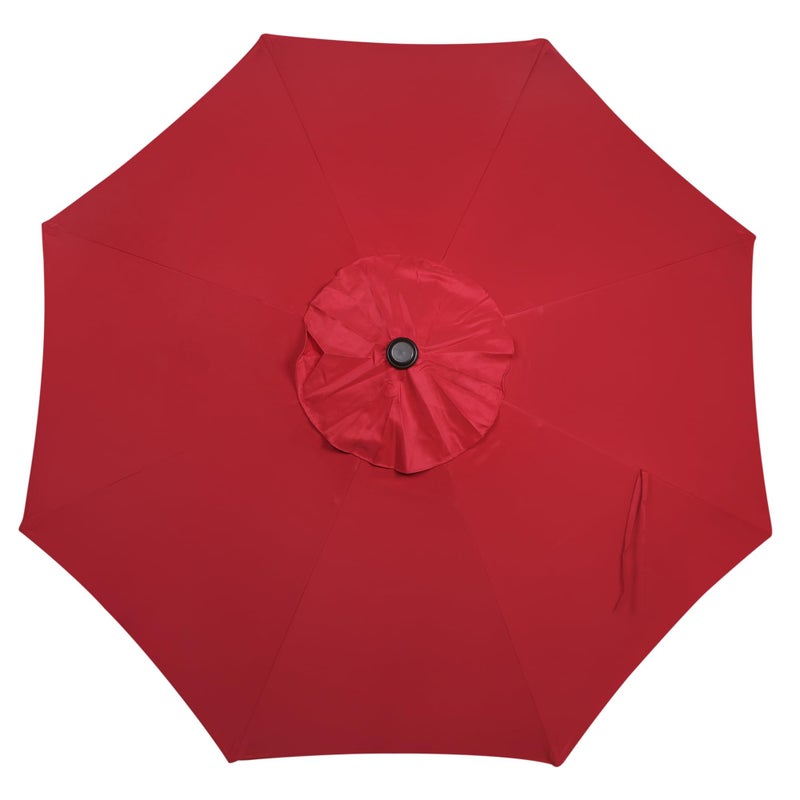 Blissun 9' Outdoor Patio Umbrella, Outdoor Table Umbrella, Yard Umbrella, Market Umbrella with 8 Sturdy Ribs, Push Button Tilt and Crank (Red) - Image 3