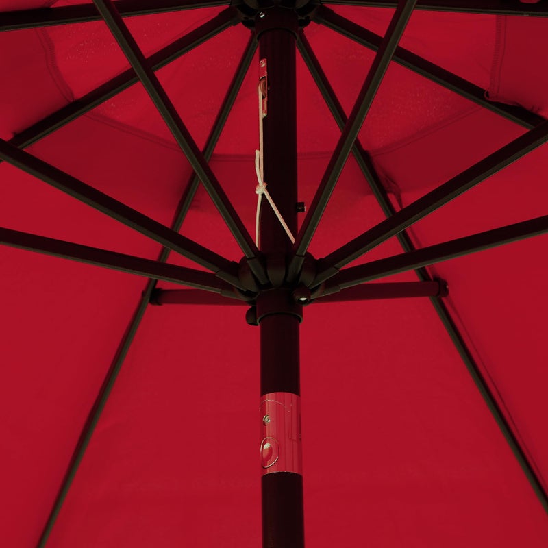 Blissun 9' Outdoor Patio Umbrella, Outdoor Table Umbrella, Yard Umbrella, Market Umbrella with 8 Sturdy Ribs, Push Button Tilt and Crank (Red) - Image 4