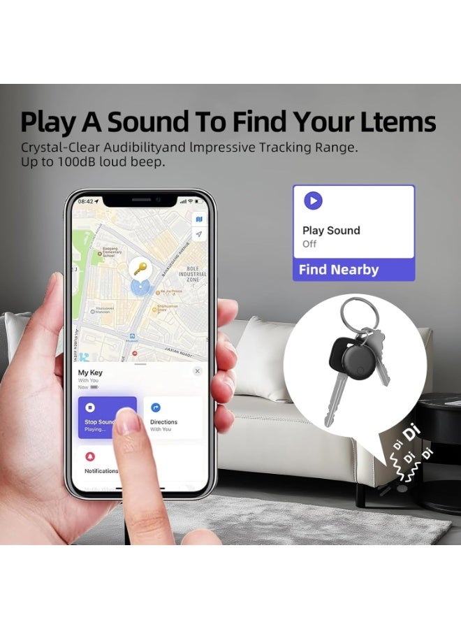 Smart Tag Works with Find My App (iOS 14.6 Above), Keys Finder and Item Locator for Luggage, Backpack, Suitcases and More, Replaceable Battery, IP67 Waterproof Tracking Tags-5 Pack(Black) - Image 3