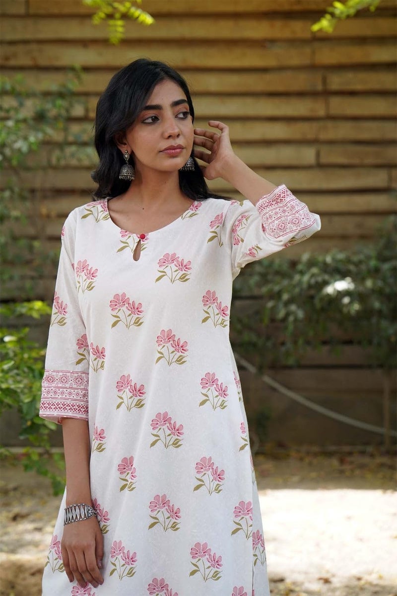LookMark Kurta Set Georgette Women Three piece Sets Woman Office wear Cotton Chikankari farsi Salwar White - Image 5