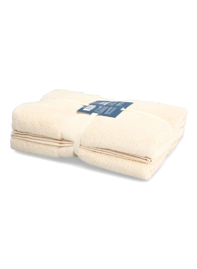 REVE 2-Piece Reyna Bath Towel Set Cream 70 x 140 cm PI1035-PD457-AW2 - Image 2