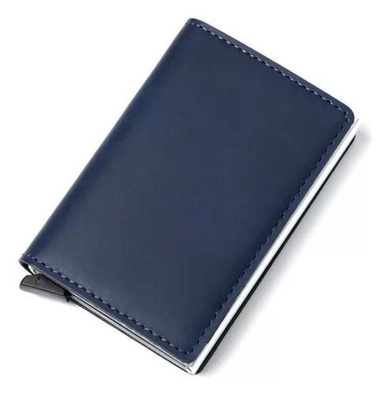 Tarjetero Billetera Cartera Porta Tarjetas Con Bloqueo Rfid Color Azul - Image 1