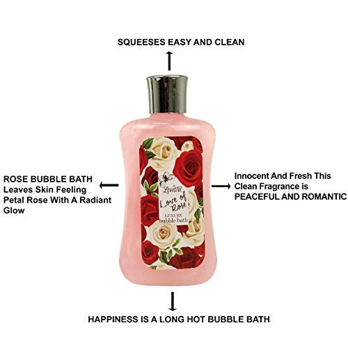 Lovestee Mothers Day Gifts, Spa Baskets for Women Bath and Body Basket for Women, Includes Love of Rose Shower Gel, Bubble Bath, Body Lotion, Bath Salt, Red Bath Puff and Heart Bath Bomb - Image 3