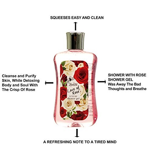Lovestee Mothers Day Gifts, Spa Baskets for Women Bath and Body Basket for Women, Includes Love of Rose Shower Gel, Bubble Bath, Body Lotion, Bath Salt, Red Bath Puff and Heart Bath Bomb - Image 2