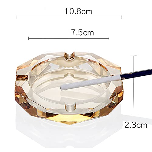 HOSTEESSCHOICE Crystal Glass Ashtray, Octagon Ash tray Cigar Cigarettes Ashtray Holder Office Home Desktop Tabletop Decoration,Crystal Black - Image 4
