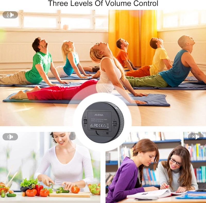 AVINIA Digital Kitchen Timers, Visual timers Large LED Display Magnetic Countdown Countup Timer for Classroom Cooking Fitness Baking Studying Teaching, Easy for Kids and Seniors Silver - Image 5