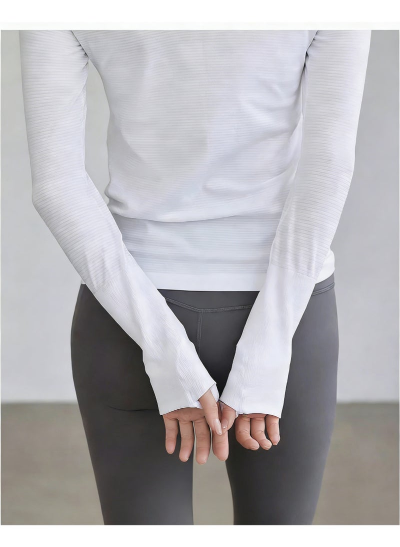 ألو يوغا قميص يوجا طويل الأكمام لخريف وشتاء – قميص رياضي مرتدٍ مرنة ونفاذ للهواء للجري واليوجا وتمارين الصالة الرياضية - Image 3