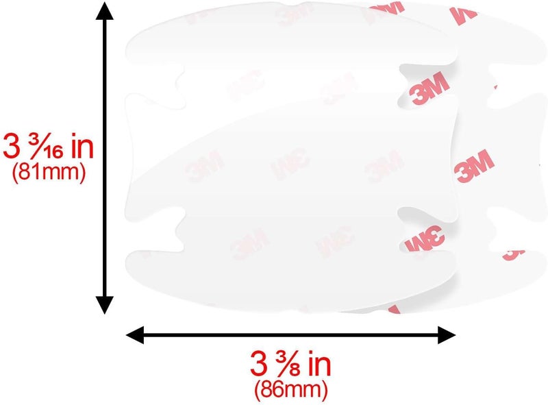 EzAuto Wrap 4PCs 3M Scotchguard Clear Door Cup Handle Paint Scratch Protection Guard Film - Image 2