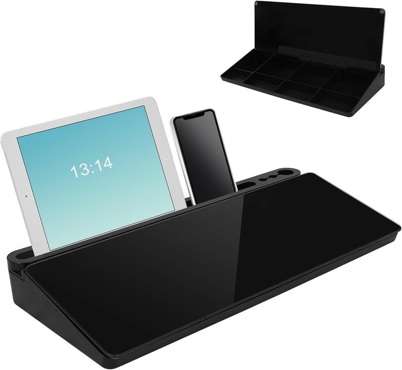 XBEY Desk Organizer Glass Desktop Whiteboard/Plastic Desk Buddy/Great Desk Organiser and Desk Accessory for Home Or Office/Dry Erase Board for Desk Notes (Black) - Image 4