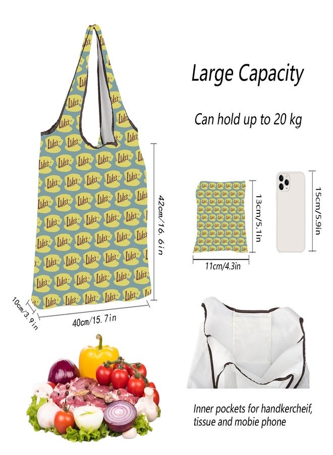 MBMSO Luke's Coffee Reusable Bag Stars Hollow Merch Gilm TV Show Gift for Rory Lorelai Fans Lukes Diner Foldable Shopping Bag (Luke's F-Bag) - Image 2