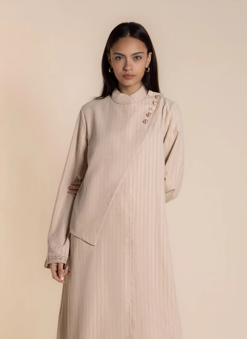 شايبس DETAILED STRIPE MAXI DRESS