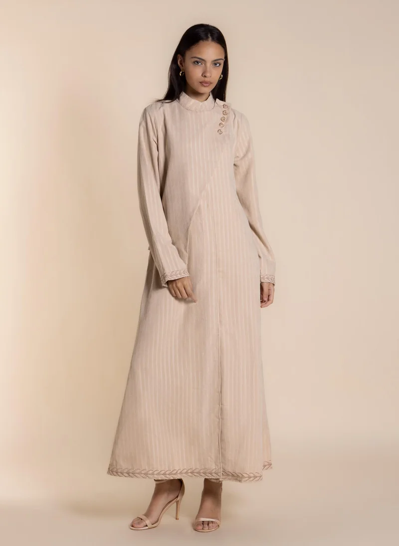 شايبس DETAILED STRIPE MAXI DRESS