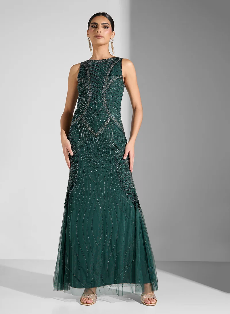 Namshi x Sleeveless Embellished Dress