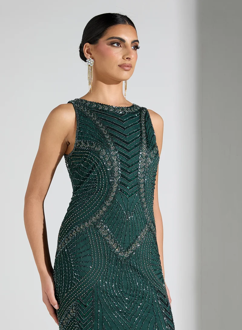 Namshi x Sleeveless Embellished Dress