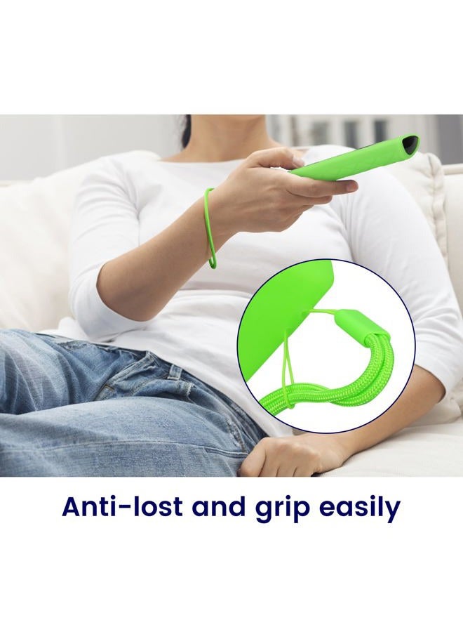 weishan 2-Pack Glowing Remote Cover for Insignia/Toshiba Smart TV Remote Controls, Anti-Slip Silicone Protective Case with Lanyard, Glow Green + Glow Blue GITD! - Image 5
