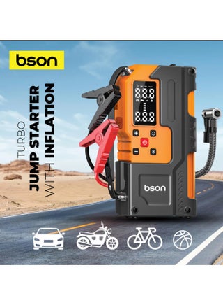 6-in-1 Smart Car Jump Starter with Digital Display, 150 PSI Air Pump, Tire Pressure Reader, Power Bank, LED Light, Emergency Auto Battery Starter, car jump starter with air compressor, 4*4 - view 3