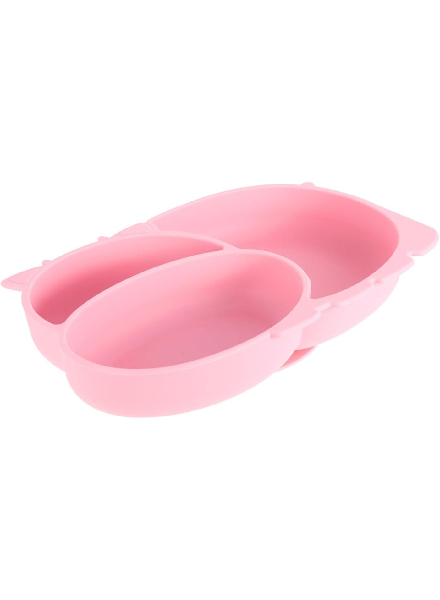 TRASSLE Silicone Baby Plates with Suction,Divided Placemat Dish for Toddlers and Kids,Baby First Stage Self Feeding Training Supplies (Pink)